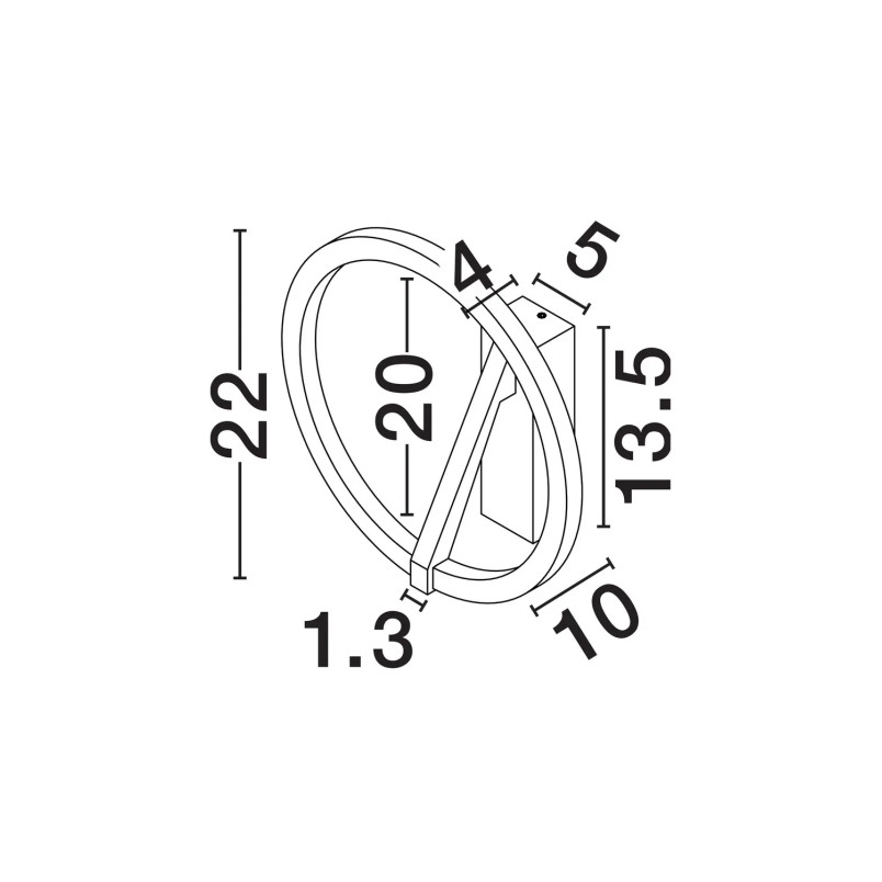 Kinkiet ring ściemniany Razza 22cm LED 2700-3000-4000K czarny