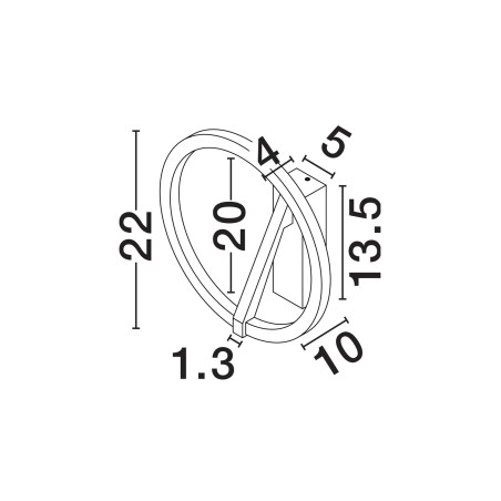 Kinkiet ring ściemniany Razza 22cm LED 2700-3000-4000K czarny