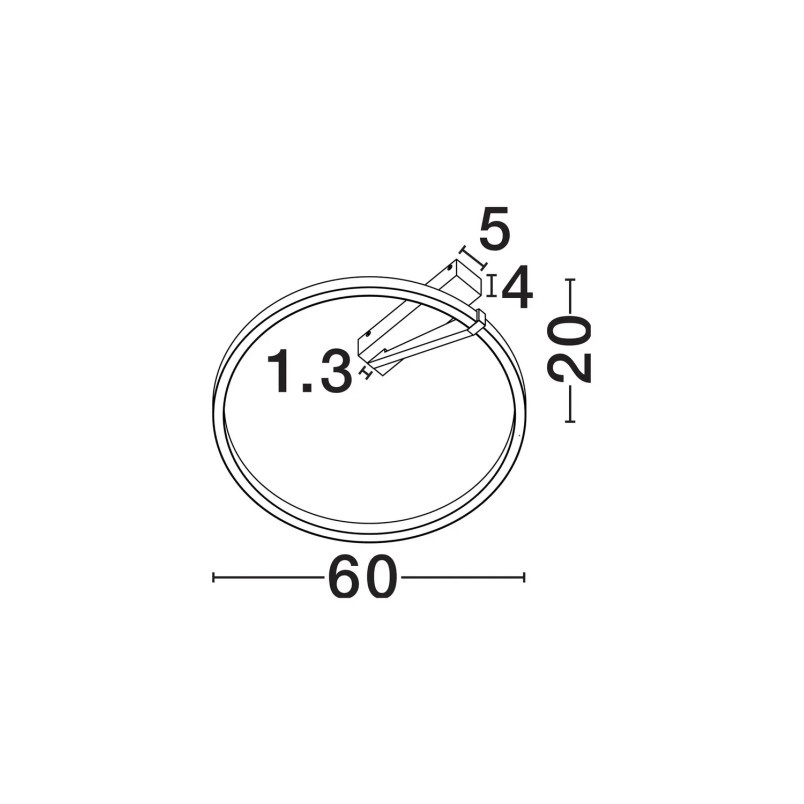 Plafon ring ściemniany Razza 60cm LED 2700-3000-4000K czarny