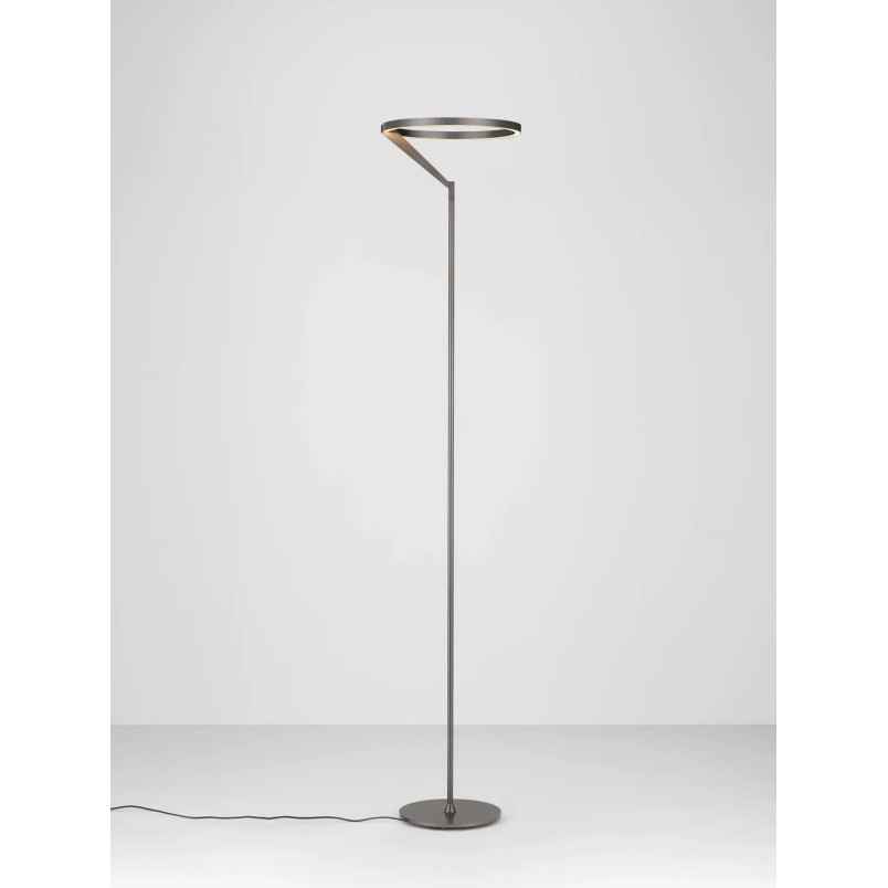 Lampa podłogowa ring z dotykowym ściemniaczem Razza 168cm 3000K nikiel