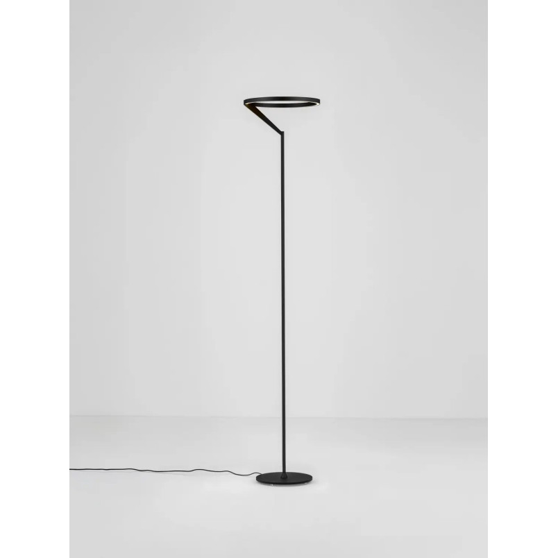 Lampa podłogowa ring z dotykowym ściemniaczem Razza 168cm 3000K czarna