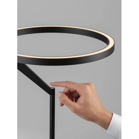 Lampa podłogowa ring z dotykowym ściemniaczem Razza 168cm 3000K czarna