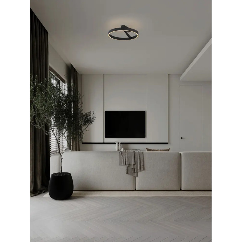Plafon ring - ściemniacz triac Fronti LED CCT 2700-4000K 50cm czarny
