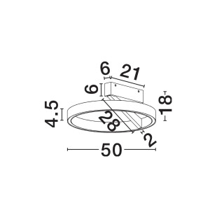 Plafon ring - ściemniacz triac Fronti LED CCT 2700-4000K 50cm czarny