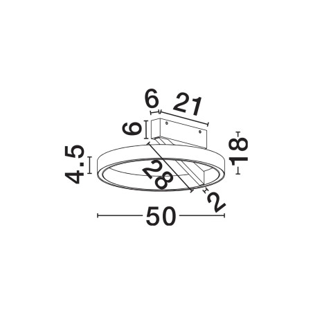 Plafon ring - ściemniacz triac Fronti LED CCT 2700-4000K 50cm czarny