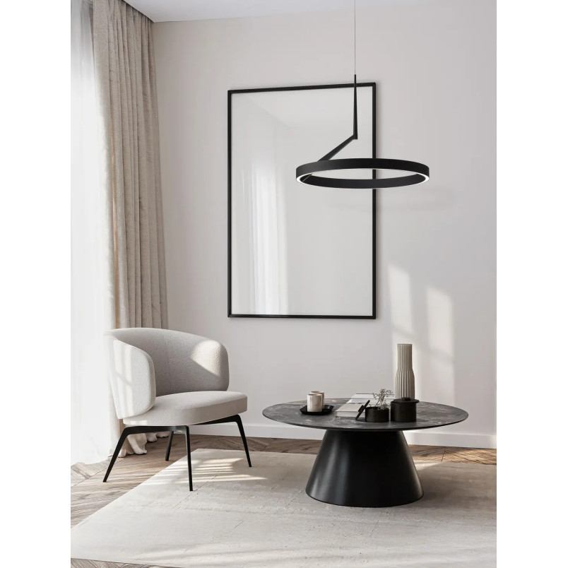 Lampa wisząca okrągła - ring - ściemniacz triac Fronti LED CCT 2700-4000K 60cm czarna