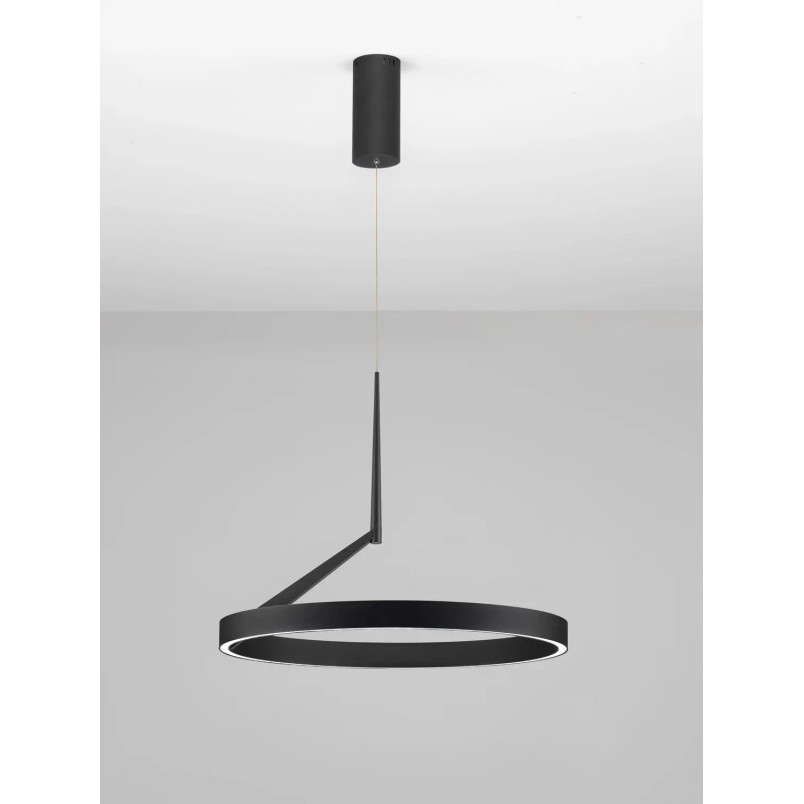 Lampa wisząca okrągła - ring - ściemniacz triac Fronti LED CCT 2700-4000K 60cm czarna