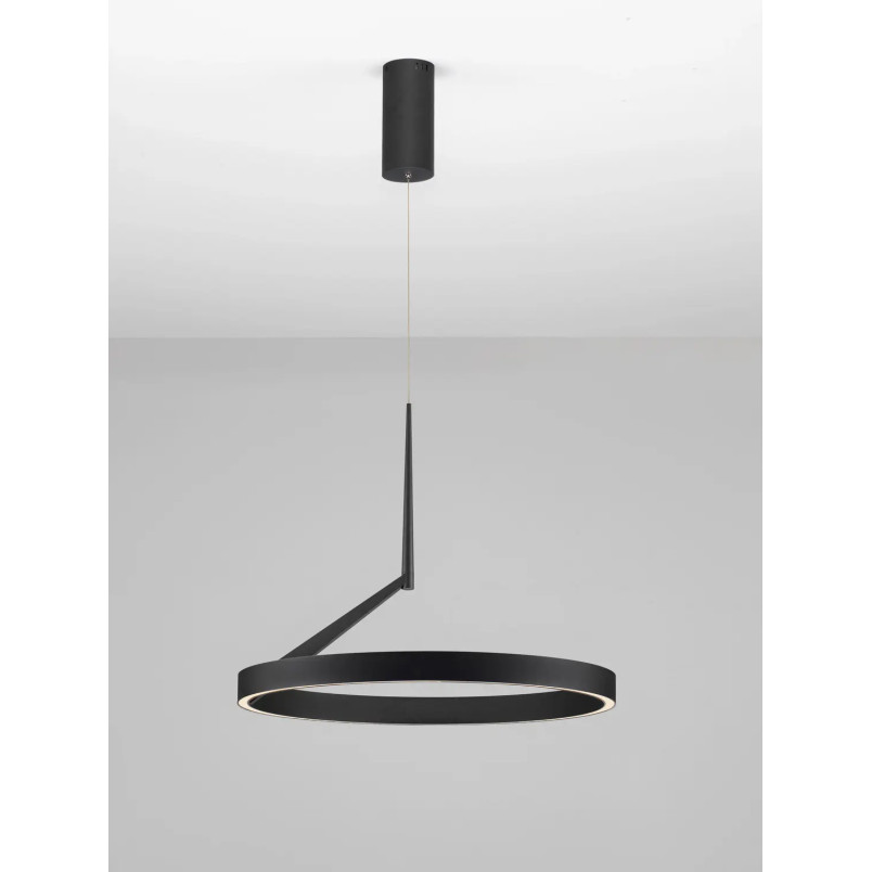 Lampa wisząca okrągła - ring - ściemniacz triac Fronti LED CCT 2700-4000K 60cm czarna