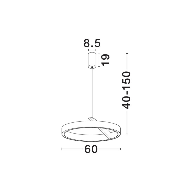 Lampa wisząca okrągła - ring - ściemniacz triac Fronti LED CCT 2700-4000K 60cm czarna