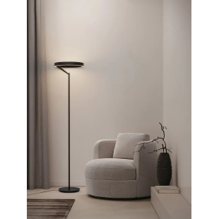 Lampa podłogowa ring z dotykowym ściemniaczem Fronti LED 3000K 40cm H180cm czarna