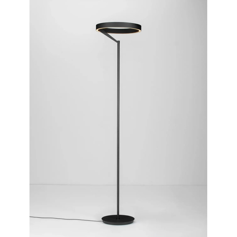 Lampa podłogowa ring z dotykowym ściemniaczem Fronti LED 3000K 40cm H180cm czarna