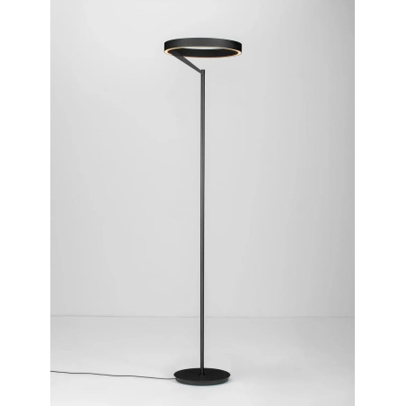 Lampa podłogowa ring z dotykowym ściemniaczem Fronti LED 3000K 40cm H180cm czarna