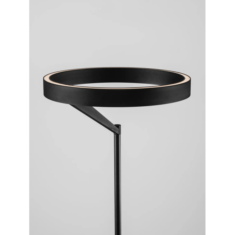 Lampa podłogowa ring z dotykowym ściemniaczem Fronti LED 3000K 40cm H180cm czarna