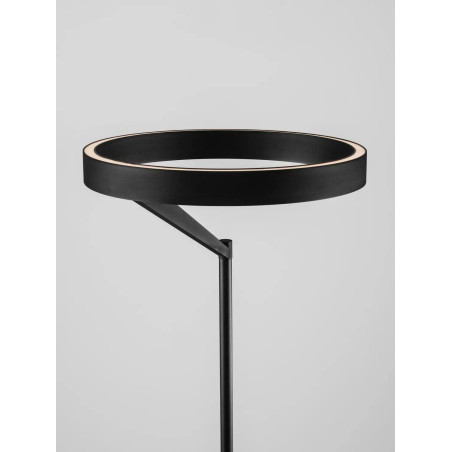 Lampa podłogowa ring z dotykowym ściemniaczem Fronti LED 3000K 40cm H180cm czarna