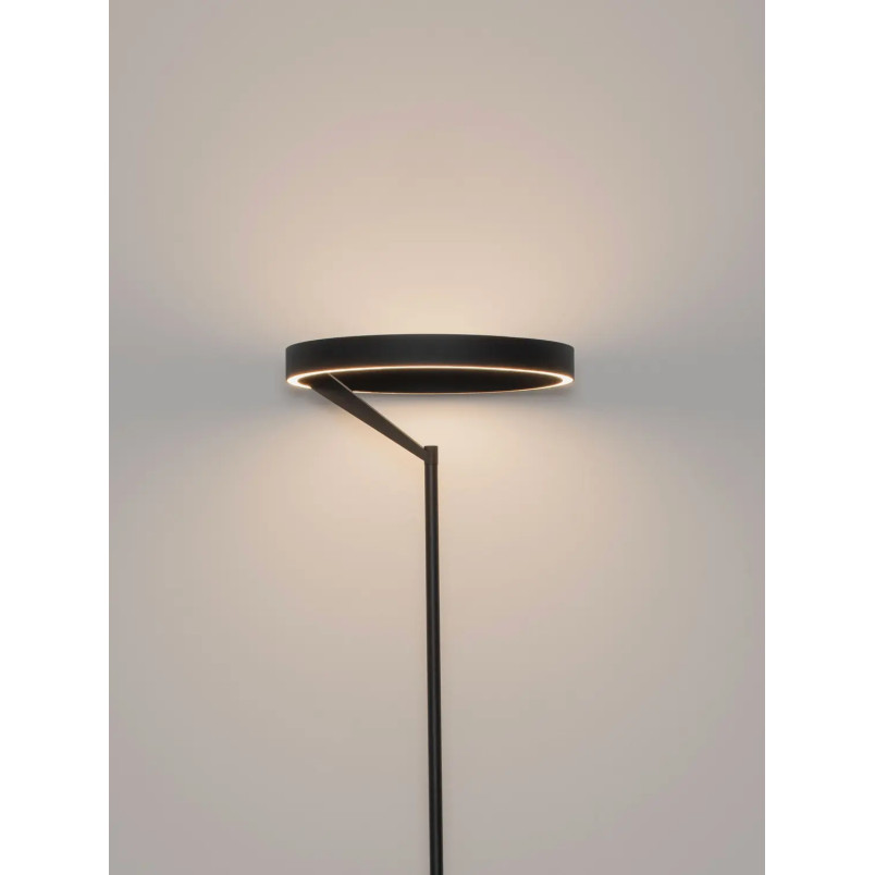 Lampa podłogowa ring z dotykowym ściemniaczem Fronti LED 3000K 40cm H180cm czarna