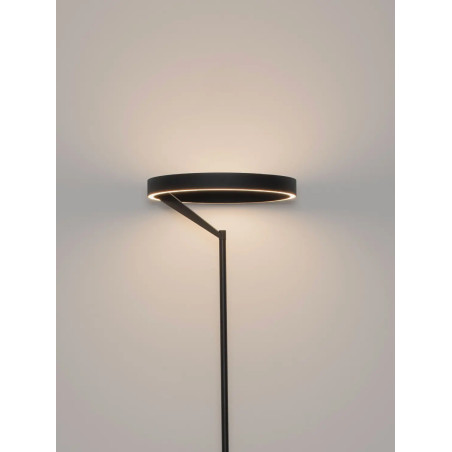 Lampa podłogowa ring z dotykowym ściemniaczem Fronti LED 3000K 40cm H180cm czarna