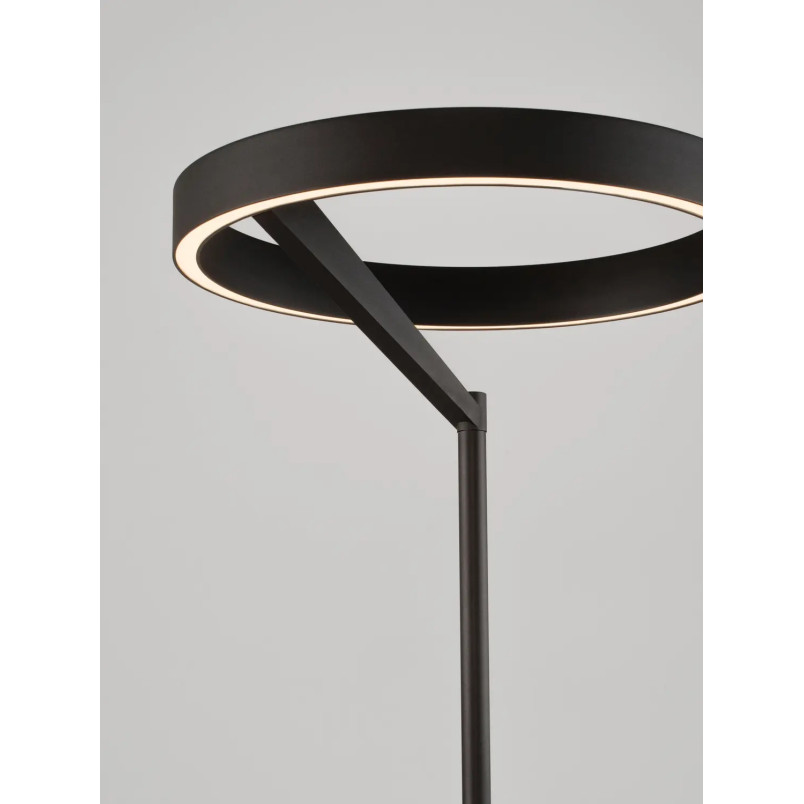 Lampa podłogowa ring z dotykowym ściemniaczem Fronti LED 3000K 40cm H180cm czarna