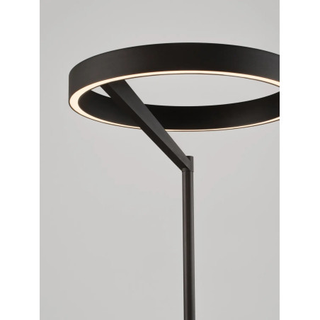 Lampa podłogowa ring z dotykowym ściemniaczem Fronti LED 3000K 40cm H180cm czarna