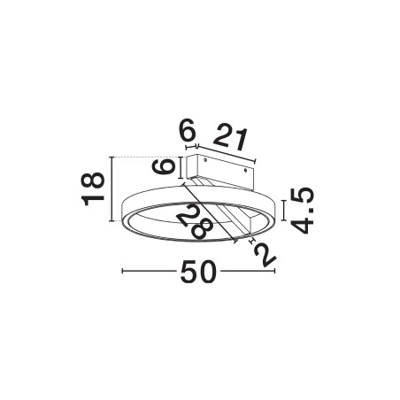 Plafon ring - ściemniacz triac Fronti LED CCT 2700-4000K 50cm biały