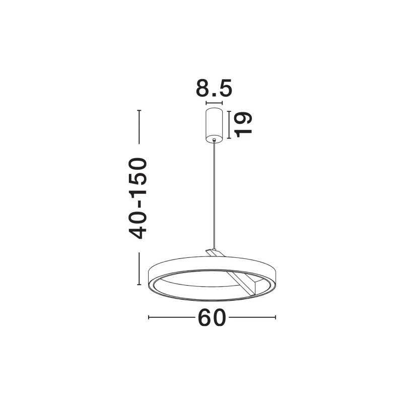 Lampa wisząca okrągła - ring - ściemniacz triac Fronti LED CCT 2700-4000K 60cm biała