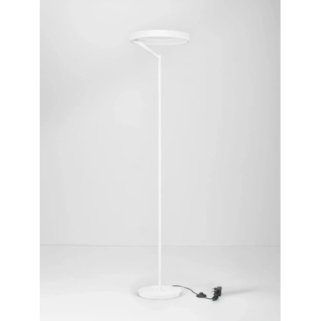 Lampa podłogowa ring z dotykowym ściemniaczem Fronti LED 3000K 40cm H180cm biała