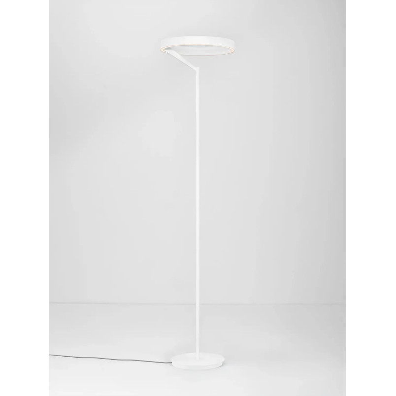 Lampa podłogowa ring z dotykowym ściemniaczem Fronti LED 3000K 40cm H180cm biała