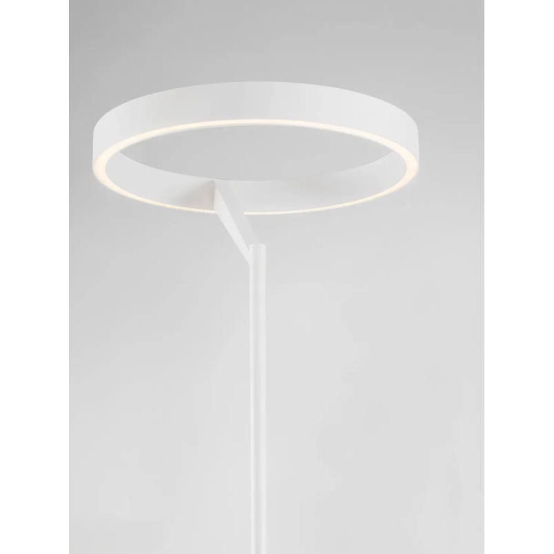 Lampa podłogowa ring z dotykowym ściemniaczem Fronti LED 3000K 40cm H180cm biała