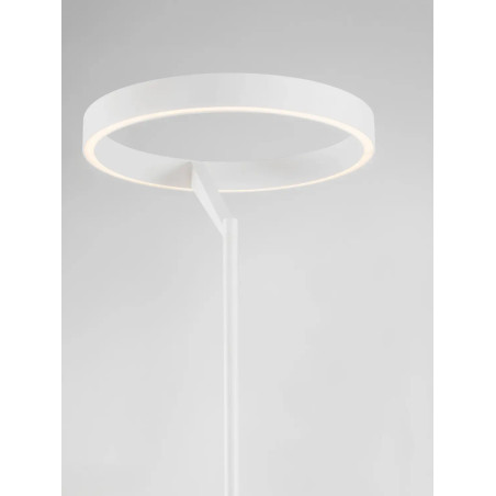 Lampa podłogowa ring z dotykowym ściemniaczem Fronti LED 3000K 40cm H180cm biała