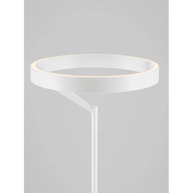 Lampa podłogowa ring z dotykowym ściemniaczem Fronti LED 3000K 40cm H180cm biała