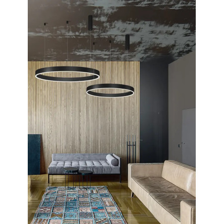 Lampa wisząca okrągła ring - ściemniacz triac Lupia 60cm LED 3000K czarna