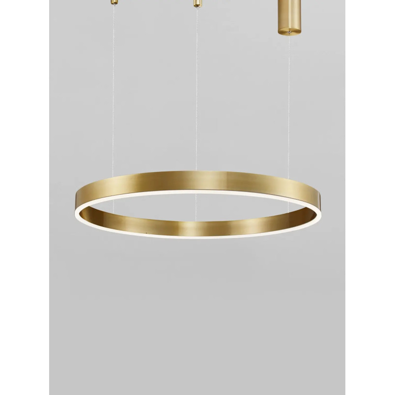 Lampa wisząca okrągła ring - ściemniacz triac Lupia 60cm LED 3000K złoty mosiądz