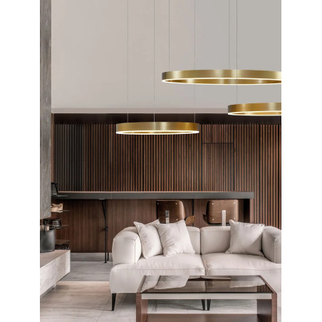 Lampa wisząca okrągła ring - ściemniacz triac Lupia 100cm LED 3000K złoty mosiądz