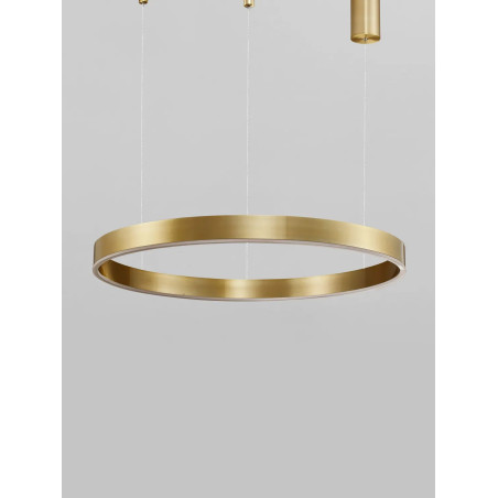 Lampa wisząca okrągła ring - ściemniacz triac Lupia 100cm LED 3000K złoty mosiądz