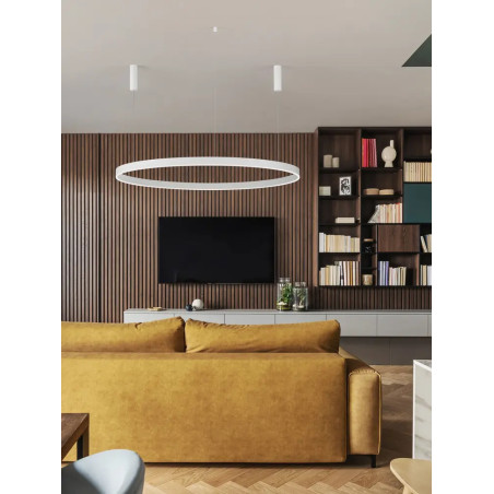 Lampa wisząca okrągła ring - ściemniacz triac Lupia 150cm LED 3000K biała