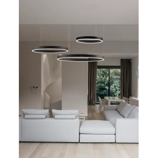 Lampa wisząca 2 okręgi  - ściemniacz triac Lupia 60/80/100cm LED 3000K czarna