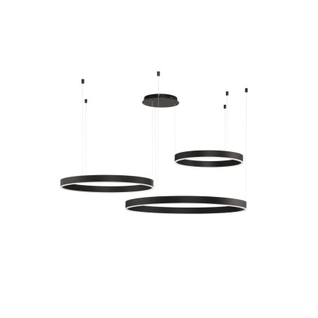 Lampa wisząca 2 okręgi  - ściemniacz triac Lupia 60/80/100cm LED 3000K czarna