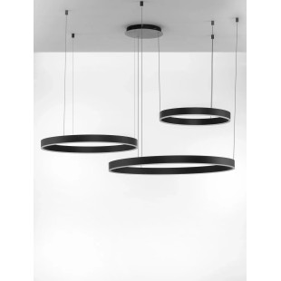 Lampa wisząca 2 okręgi  - ściemniacz triac Lupia 60/80/100cm LED 3000K czarna