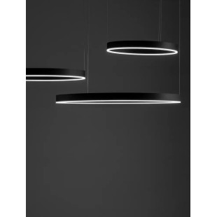 Lampa wisząca 2 okręgi  - ściemniacz triac Lupia 60/80/100cm LED 3000K czarna