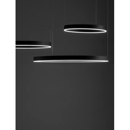 Lampa wisząca 2 okręgi  - ściemniacz triac Lupia 60/80/100cm LED 3000K czarna