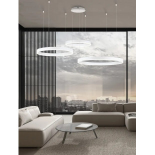 Lampa wisząca 2 okręgi  - ściemniacz triac Lupia 60/80/100cm LED 3000K biała