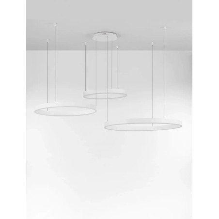 Lampa wisząca 2 okręgi  - ściemniacz triac Lupia 60/80/100cm LED 3000K biała