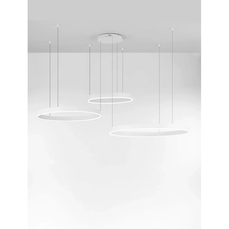 Lampa wisząca 2 okręgi  - ściemniacz triac Lupia 60/80/100cm LED 3000K biała