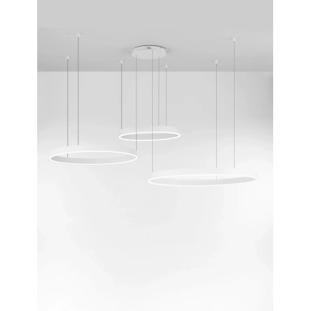 Lampa wisząca 2 okręgi  - ściemniacz triac Lupia 60/80/100cm LED 3000K biała