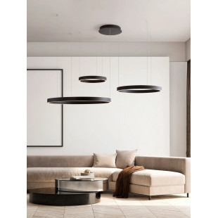 Lampa wisząca 3 ringi - ściemniacz triac Giotto 40/60/80cm LED 3000K czarna