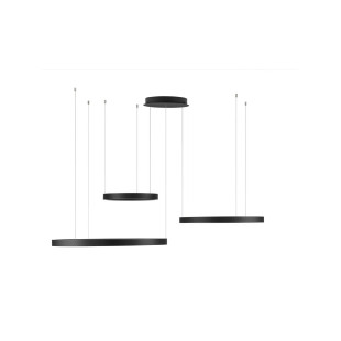 Lampa wisząca 3 ringi - ściemniacz triac Giotto 40/60/80cm LED 3000K czarna