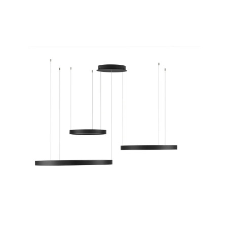 Lampa wisząca 3 ringi - ściemniacz triac Giotto 40/60/80cm LED 3000K czarna