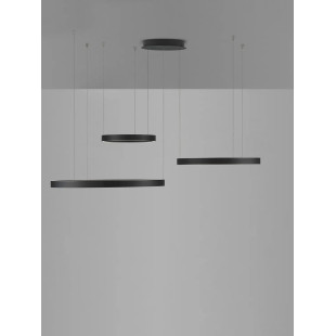 Lampa wisząca 3 ringi - ściemniacz triac Giotto 40/60/80cm LED 3000K czarna