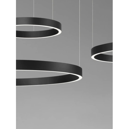 Lampa wisząca 3 ringi - ściemniacz triac Giotto 40/60/80cm LED 3000K czarna