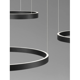 Lampa wisząca 3 ringi - ściemniacz triac Giotto 40/60/80cm LED 3000K czarna