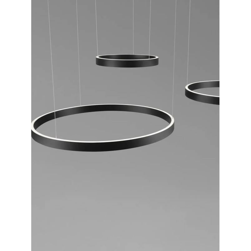 Lampa wisząca 3 ringi - ściemniacz triac Giotto 40/60/80cm LED 3000K czarna